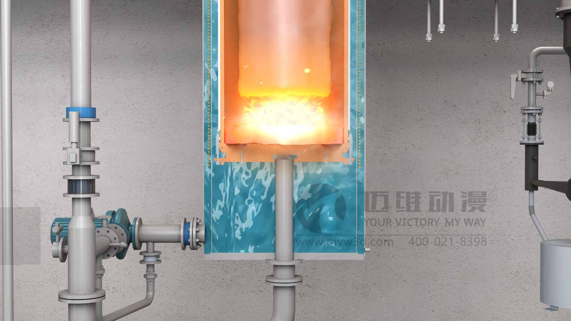 真空自耗-特鋼冶煉工藝三維動畫展示(圖3) 真空自耗-特鋼冶煉工藝三維動畫展示(圖3)