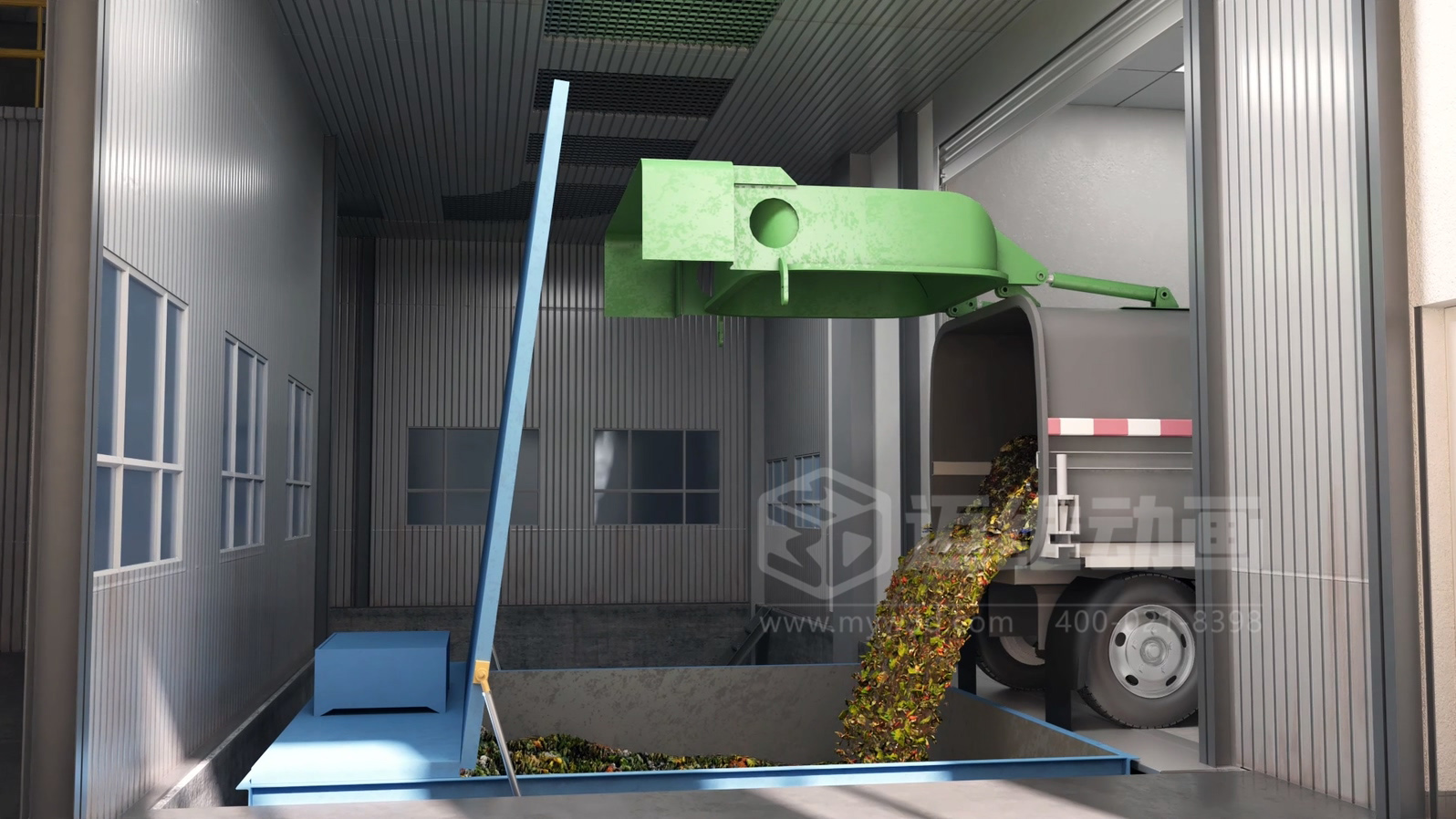 餐廚垃圾處理工藝三維動(dòng)畫(圖3) 餐廚垃圾處理工藝三維動(dòng)畫(圖3)